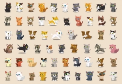 Puzzel met stickers Katten 250 stukjes