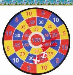 Kinder klittenband-dartbord met pijltjes en balletjes 32 cm