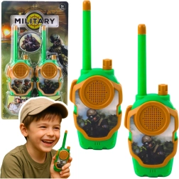 Kinder militaire walkietalkies – set van 2 stuks, bereik 10 m