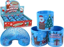 Iconische blauwe veer met kerstmotief 6 cm