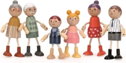 Vrolijke familie, houten figuren