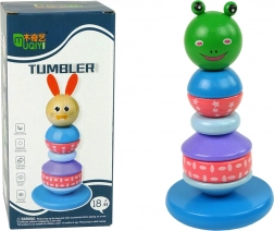 Houten educatieve piramide met kikker