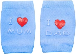 Baby kniebeschermers met ABS NEW BABY I Love Mum & Dad – blauw