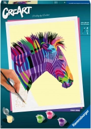 creart: schilderen op nummer – funky zebra