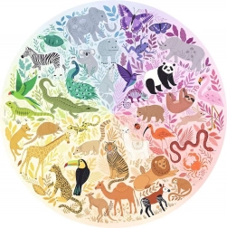 RAVENSBURGER Ronde puzzel Kleurenkring: Dieren 500 stukjes