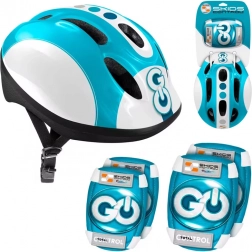 Kinder set beschermingsuitrusting blauw