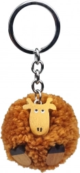 Houten Sleutelhanger Giraffe met Pompon