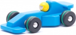 Houten raceauto blauw voor kinderen