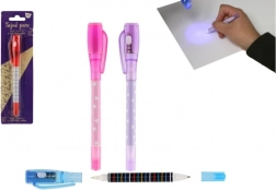 Geheim UV-pen met onzichtbare inkt en dubbele balpen 15 cm