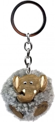 Houten Sleutelhanger Pompon Olifant