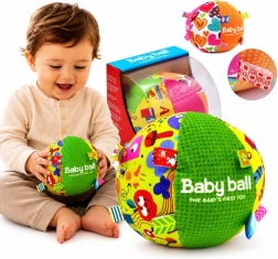 Woopie Baby zachte sensorische bal met labels en geluid