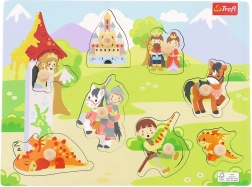 Houten puzzel middel – kasteel, 8 stukjes