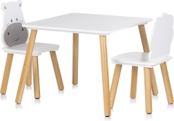 Houten kindertafel met stoelen HIPPO en LION