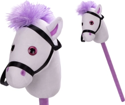 Wit pluchen stokpaardje 75 cm