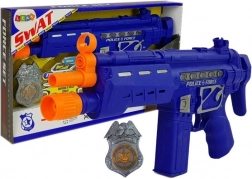 Politiekit pistool badge marineblauw geluid- en lichteffecten 37 cm