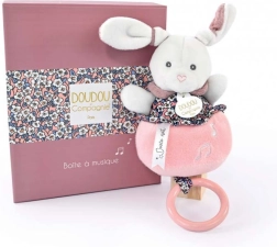 Doudou cadeauset – roze pluche konijntje met melodie 20 cm