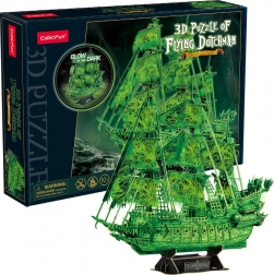 CubicFun 3D-puzzel zeilschip Vliegende Hollander die in het donker licht