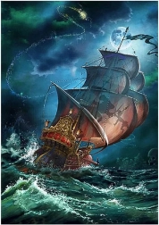 Diamant schilderen Zeilschip in de storm 30x40 cm