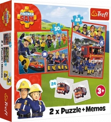Puzzel 2-in-1 Brandweerman Sam met memo-spel