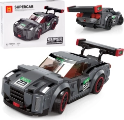 Technische bouwset sportauto grijs, 166 stukjes met stickers