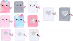 Dagboekje met slot, pluche, 10,5 × 15 cm, 70 ongelinieerde pagina's