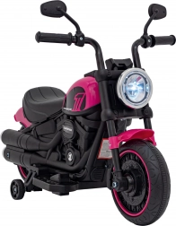 Elektrische kindermotor Chopper Faster met FM-radio, audiopaneel en LED – Roze