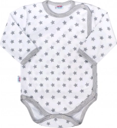 Babyromper met volledige ritssluiting New Baby Classic II grijs met sterretjes