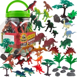 Dinosaurusspeelgoed in emmer met accessoires 40 stuks BOLEY