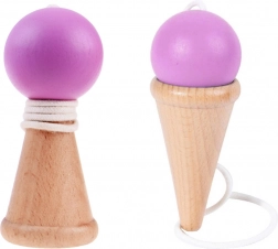 Houten behendigheidsspel vang het balletje