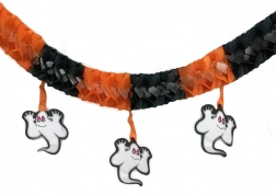 Halloweenske papieren slinger met geesten 3 m