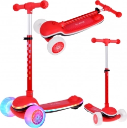 Kinder driewielige balansstep Scooter met LED-verlichting en muziek – Rood