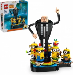 Lego Despicable Me 4 Gru en Minions van stenen