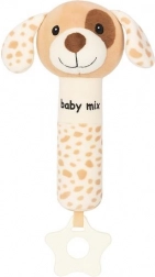 pluchen rammelaar met pieper BABY MIX – bruine hond