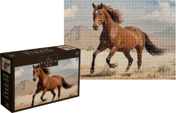 Puzzel Wild Horses: bruine wilde hengst 1000 stukjes