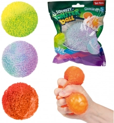 Antistress knijpbal met mossige/veloursachtige buitenkant 7,5 cm