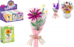 KOCO mini bouwset boeket van blokjes voor vaasje, mix van soorten