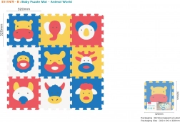 Schuimpuzzel speelmat met dieren 9 stuks, EVA, 10m+, 3D vormen bouwen