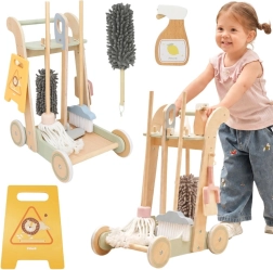 VIGA Houten schoonmaakkar met accessoires