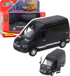 Metalen bestelwagen met licht en geluid – zwart