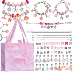 Creatieve set voor het maken van armbanden met bedels en kralen