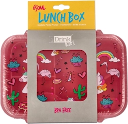Kinder lunchbox eenhoorn 650 ml met lepel en vork