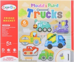 Magneten maken – creatieve set bouwvoertuigen