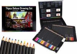 Teken set in magnetische box, 74 delen