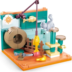 Sluban Mini Bouwset Vissershoek met Kat