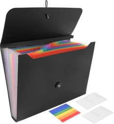 Harmonica A4 documentenordner met elastiek MAALEO, 13 vakken