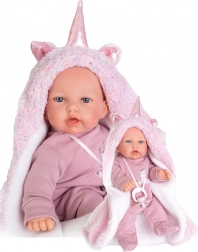 Antonio Juan Petit realistische babypop met geluiden, zacht stoffen lichaam, 27 cm