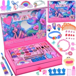 Grote zeemeermin-beautyset oogschaduws, nagellakken, haarspeldjes en elastiekjes