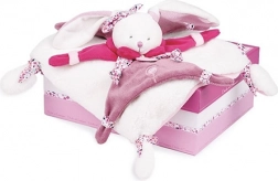 Doudou geschenkset met roze pluche konijntje knuffeldoek