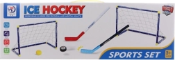 Set hockeydoelen met hockeysticks en puck voor kinderen
