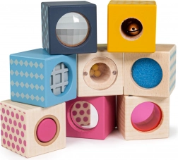Sensorische blokken BIGJIGS TOYS van FSC-hout, 8 stuks